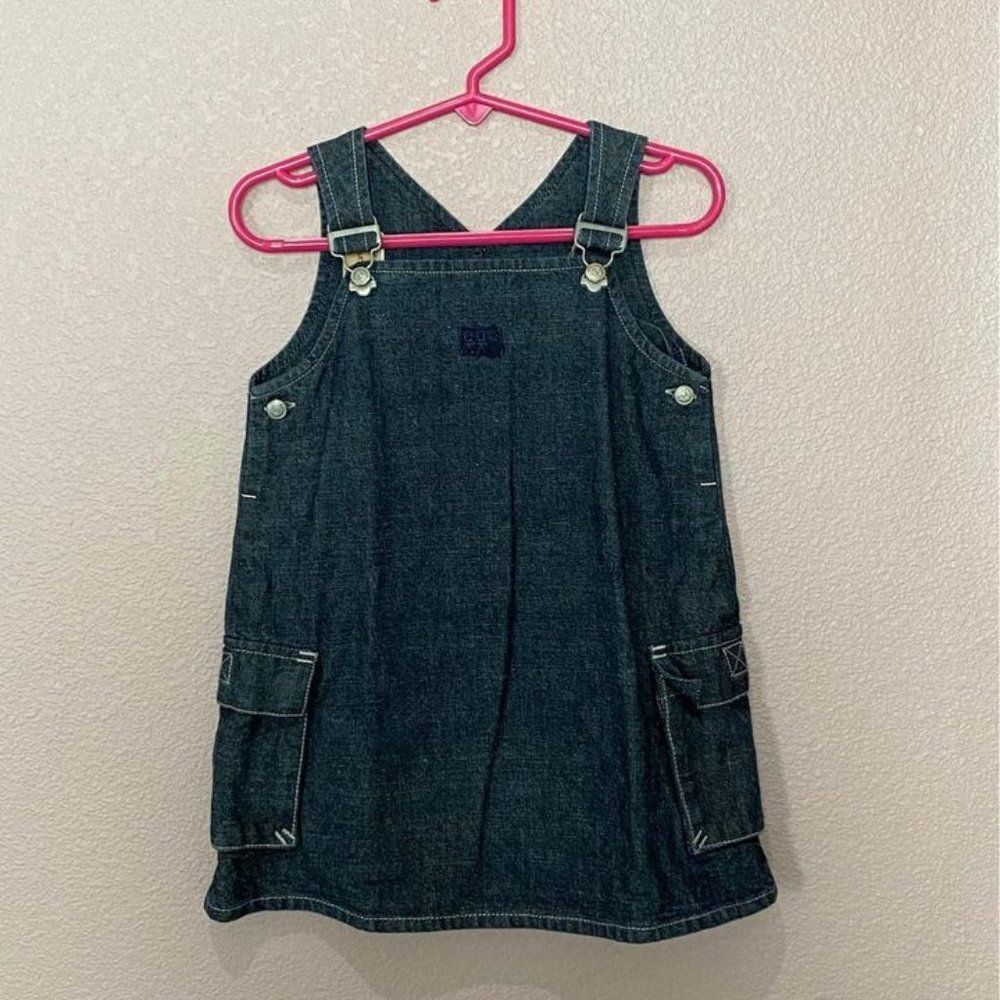 Okaidi Baby Girl’s Vintage Denim Overall Dress -18mon